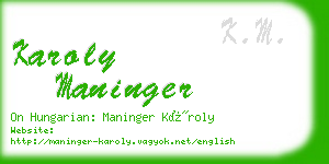 karoly maninger business card